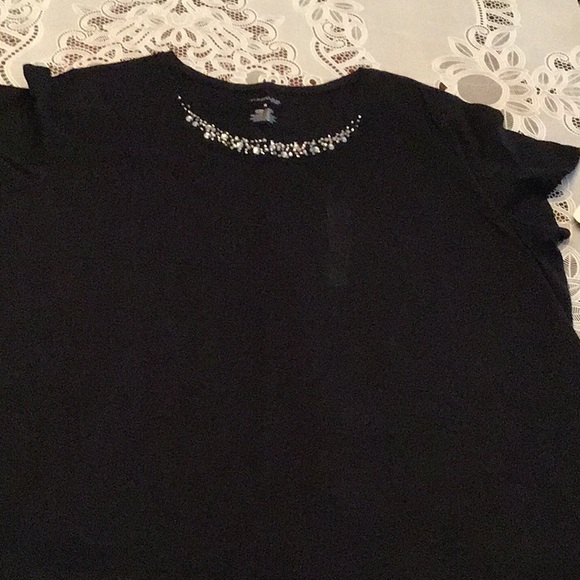 Lovely Rhinestone Accented Tee - Picture 1 of 3